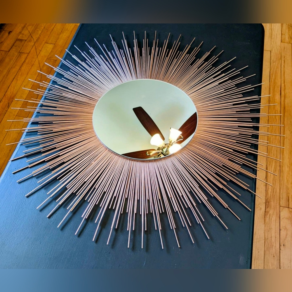 35" ROSE GOLD Sunburst Mirror Decorative Wall Mirror